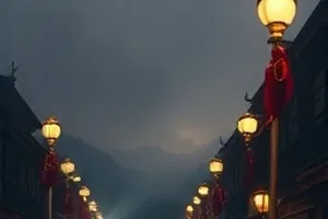 《长夜拾荒者》夜色下的拾荒车与霓虹街口